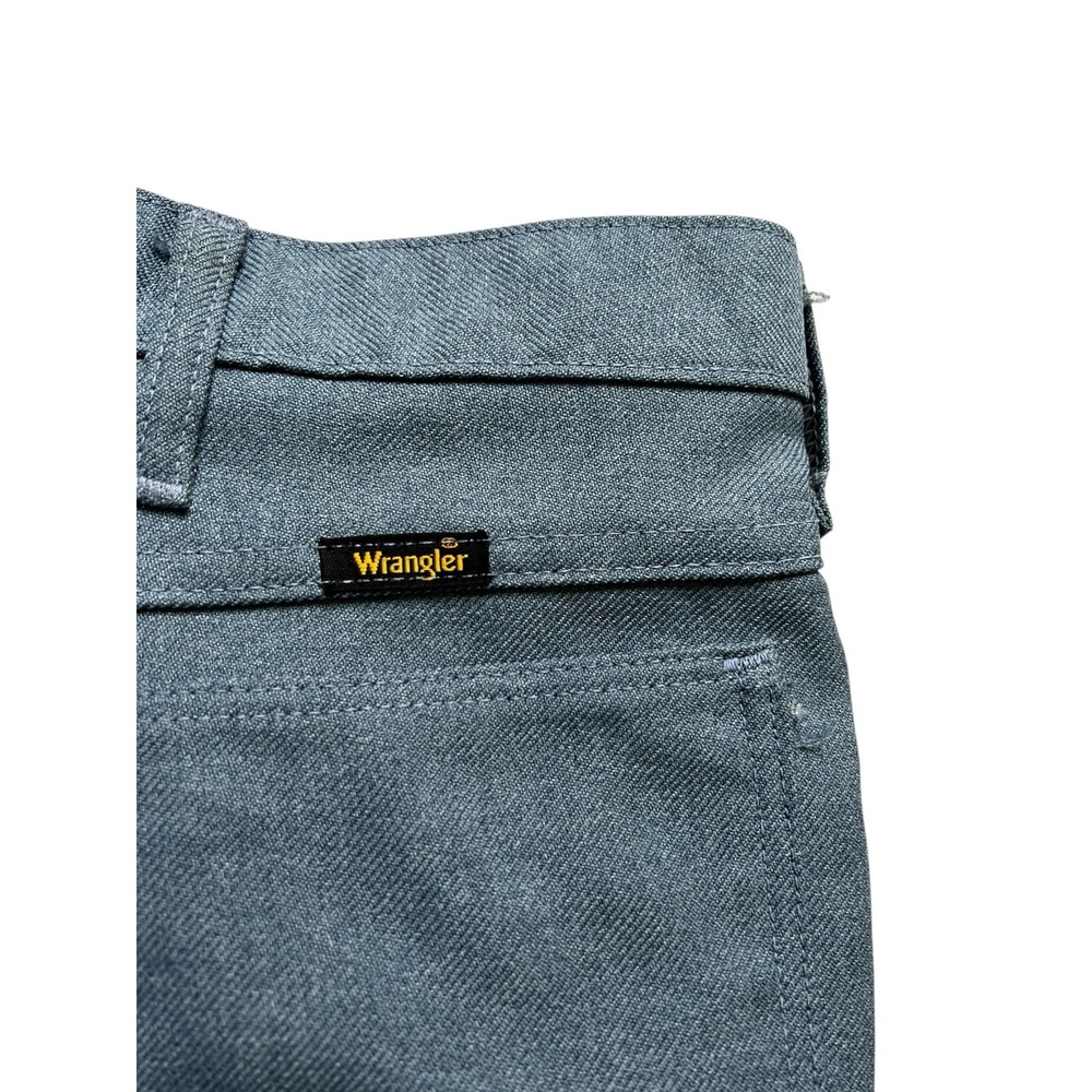 Wrangler Pants Mens 36x30 Blue Regular Fit Vintage Western Polyester Trousers - Picture 5 of 9